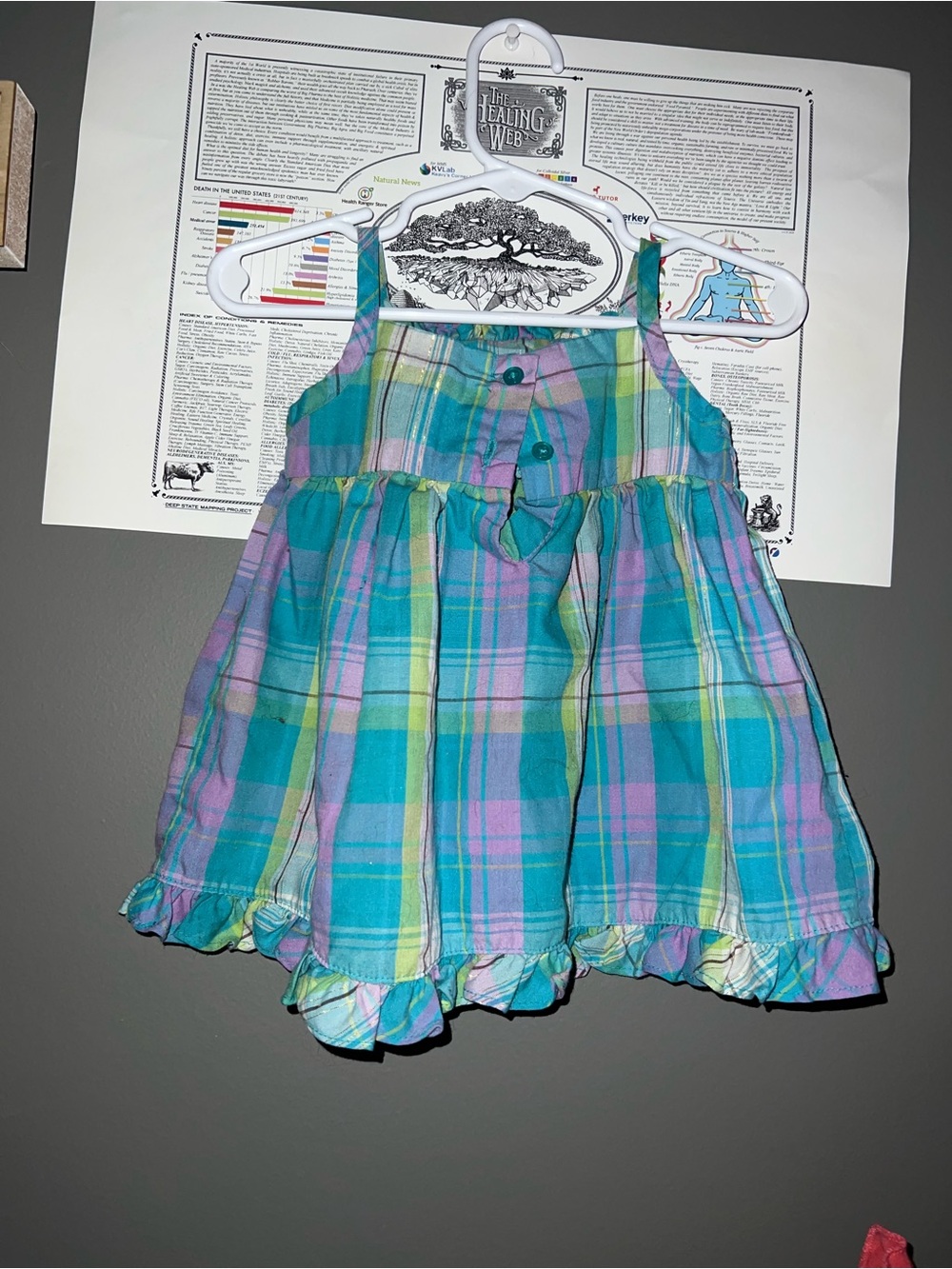 George Plaid Sundress in Teal, Purple, Lime
